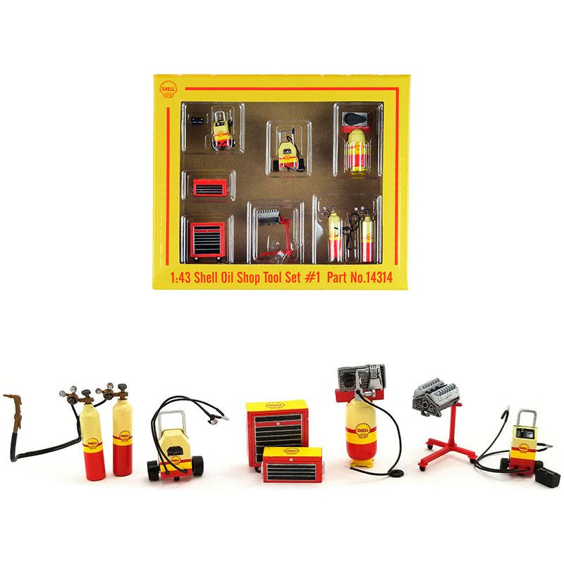 "Shell Oil" Shop Tools Set of 7 pieces 1/43 Diecast Models by GMP - GMP - ModelCars.com