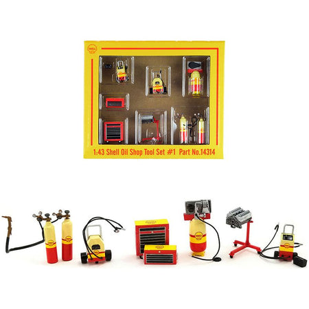 "Shell Oil" Shop Tools Set of 7 pieces 1/43 Diecast Models by GMP - GMP - ModelCars.com