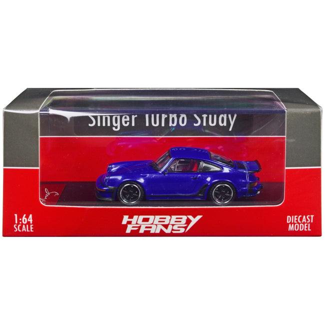 Singer Turbo Study Blue Metallic 1/64 Diecast Model Car by Hobby Fans-Hobby Fans-ModelCars.com