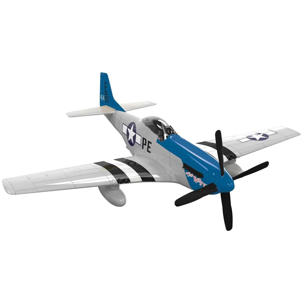 Skill 1 Model Kit D-Day P-51D- Mustang Snap Together Painted Plastic Model Airplane Kit by Airfix Quickbuild-Airfix-ModelCars.com