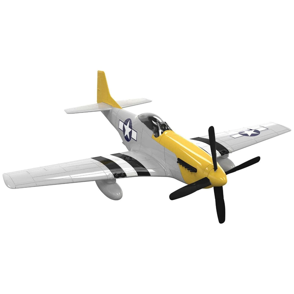Skill 1 Model Kit P-51D- Mustang Snap Together Painted Plastic Model Airplane Kit by Airfix Quickbuild-Airfix-ModelCars.com