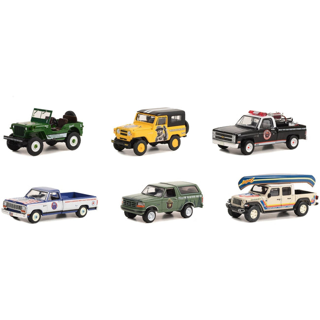 "Smokey Bear" Set of 6 Cars Series 2 1/64 Diecast Model Cars by Greenlight-Greenlight-ModelCars.com