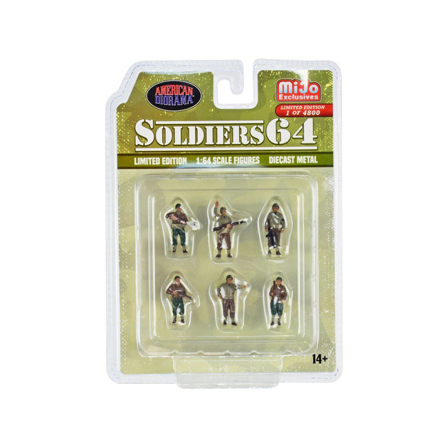 "Soldiers 64" 6 piece Diecast Set Military Figures Limited Edition to 4800 pieces Worldwide for 1/64 Scale Models by American Diorama-American Diorama-ModelCars.com