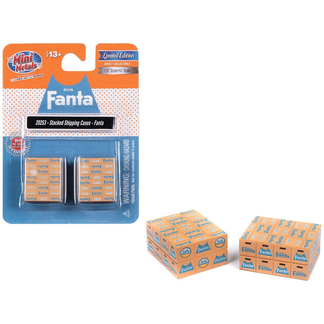 Stacked Shipping Cases "Fanta" Set of 2 pieces "Mini Metals" Series for 1/87 (HO) Scale Models by Classic Metal Works - Classic Metal Works - ModelCars.com