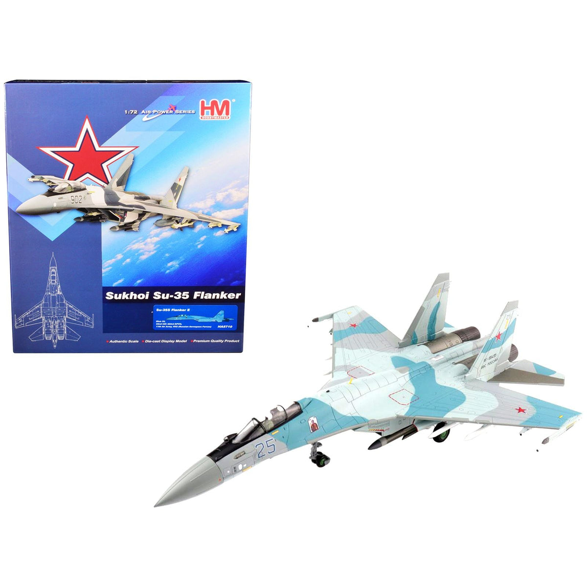 Sukhoi Su - 35S Flanker E Fighter Aircraft "22nd IAP 303rd DPVO 11th Air Army VKS (Russian Aerospace Forces)" "Air Power Series" 1/72 Scale Model by Hobby Master - Hobby Master - ModelCars.com