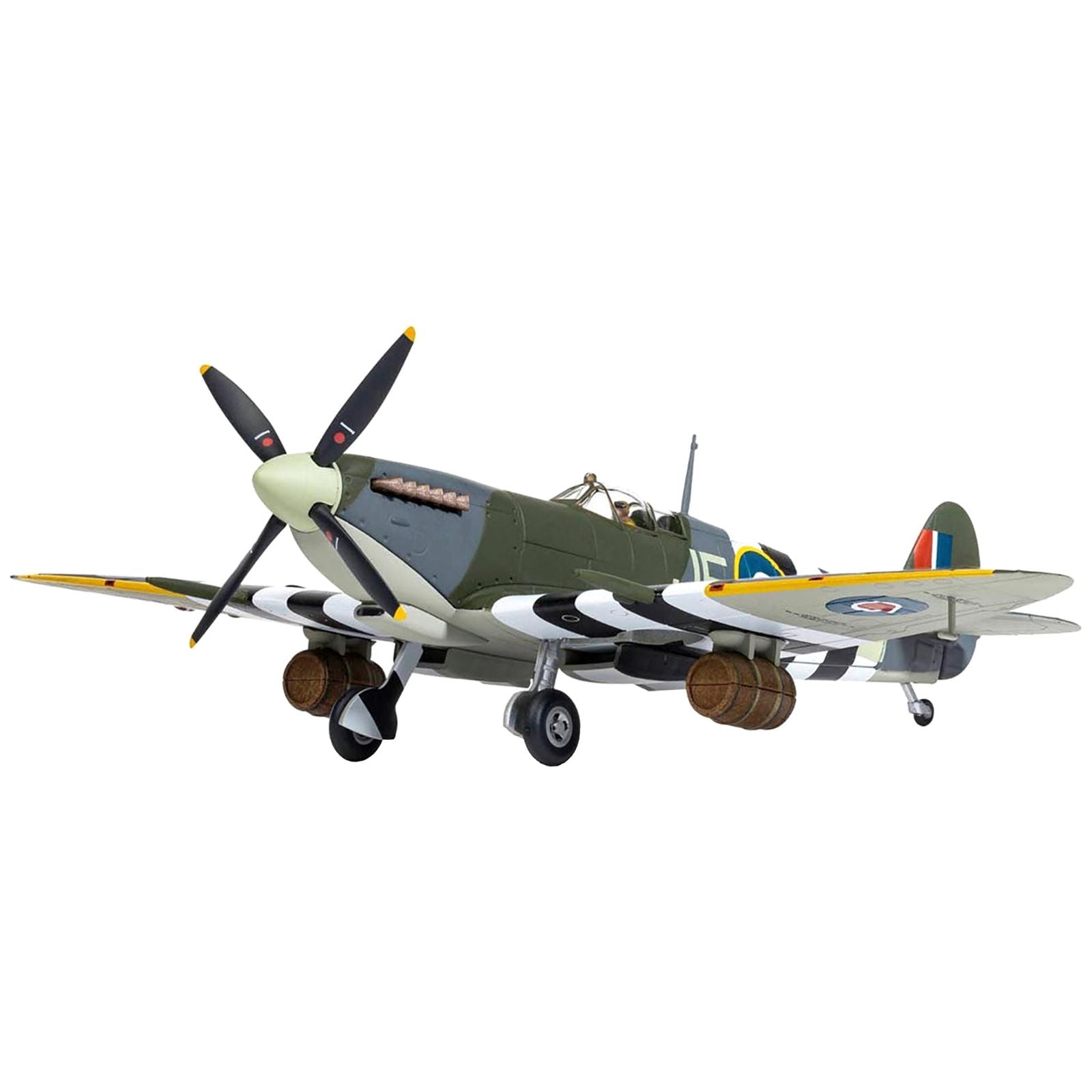 Supermarine Spitfire Mk.IX Fighter Aircraft with Commander J.E. "Johnnie" Johnson Figure 144 Wing RCAF "Spitfire Beer Truck" "D - Day Operation Overlord" Normandy (June 1944) "The Aviation Archive" Series 1/72 Diecast Model by Corgi - Corgi - ModelCars.com