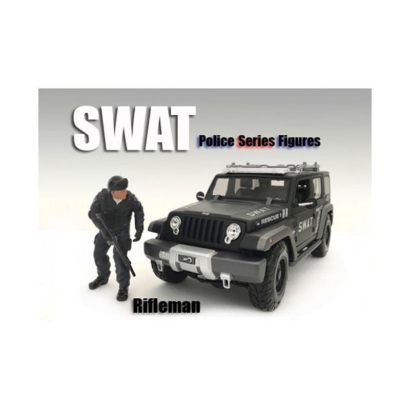 SWAT Team Rifleman Figure For 1:18 Scale Models by American Diorama - American Diorama - ModelCars.com