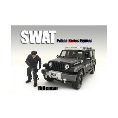 SWAT Team Rifleman Figure For 1:24 Scale Models by American Diorama - American Diorama - ModelCars.com
