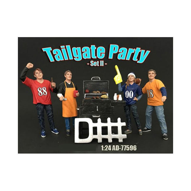 "Tailgate Party" Set II 4 piece Figurine Set for 1/24 Scale Models by American Diorama-American Diorama-ModelCars.com