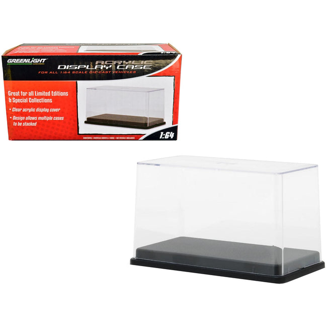 Tall Acrylic Collectible Display Show Case for 1/64 Scale Model Cars with Black Plastic Base by Greenlight - Greenlight - ModelCars.com