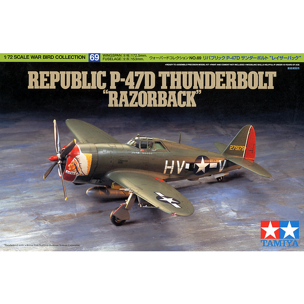 Tamiya 1/72 Scale ScaleRepublic P-47D Thunderbolt "Razorback"