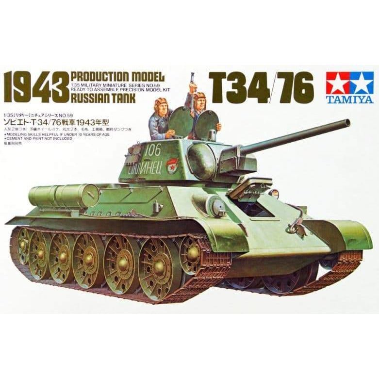 Tamiya 1/35 Scale Russian Tank T34/76 - Tamiya - ModelCars.com