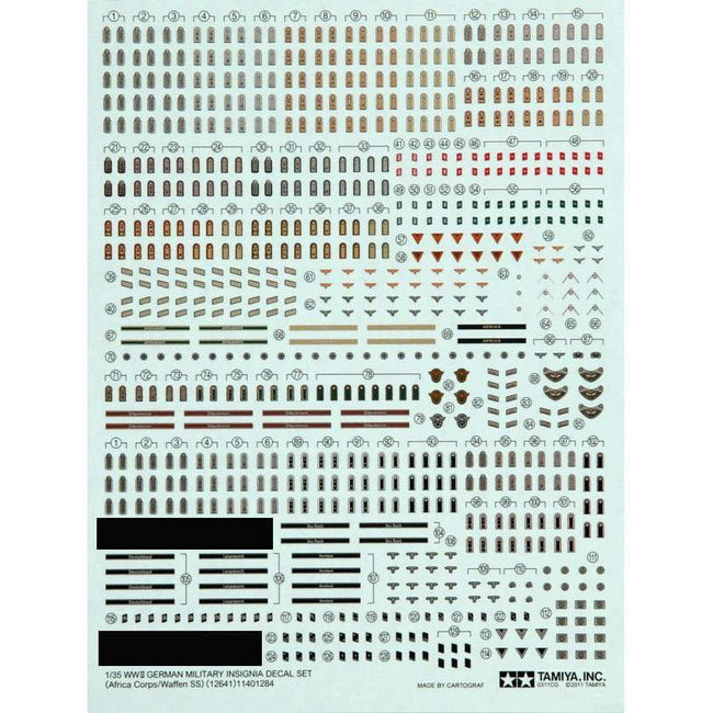 Tamiya 1/35 Scale Scale WWII German Military Insignia Decal Set-Tamiya-ModelCars.com