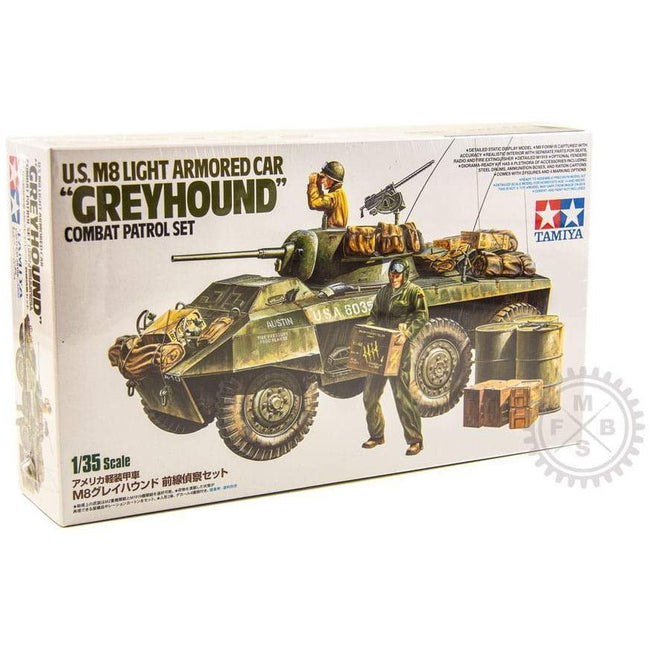 Tamiya 1/35 Scale US M8 Light Armored Car "Greyhound"-Tamiya-ModelCars.com