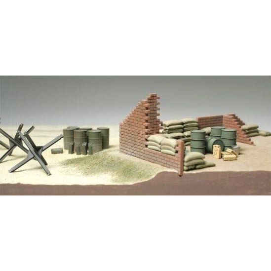 Tamiya 1/48 Brick Wall/Sand Bag/Barricade - Tamiya - ModelCars.com