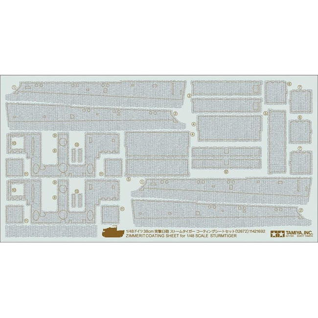 Tamiya 1/48 Scale Scale Sturmtiger Zimmerit coating sheet-Tamiya-ModelCars.com
