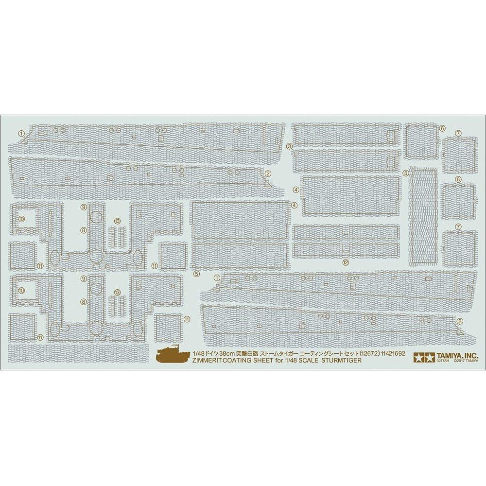 Tamiya 1/48 Scale Scale Sturmtiger Zimmerit coating sheet - Tamiya - ModelCars.com