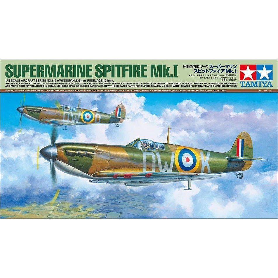 Tamiya 1/48 Scale Scale Supermarine Spitfire Mk.I-Tamiya-ModelCars.com