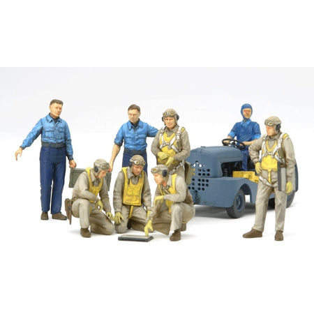 Tamiya 1/48 Wwii Us Navy Pilots W/Moto Tug-Tamiya-ModelCars.com