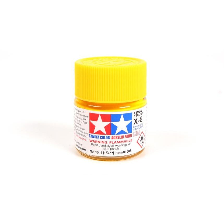 Tamiya Acrylic Mini X - 8 Lemon Yellow - Tamiya - ModelCars.com
