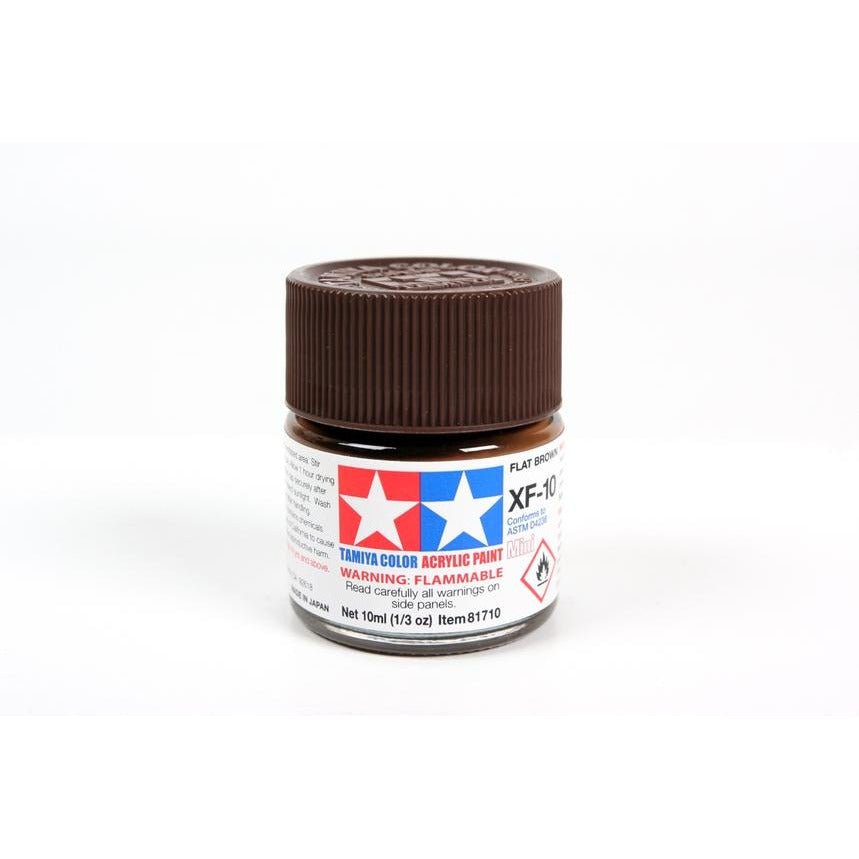 Tamiya Acrylic Mini XF - 10 Flat Brown - Tamiya - ModelCars.com