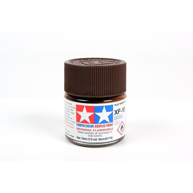 Tamiya Acrylic Mini XF - 10 Flat Brown - Tamiya - ModelCars.com
