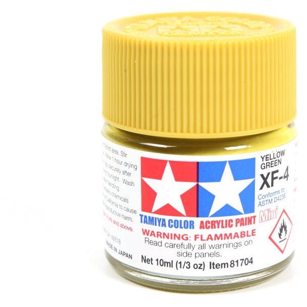 Tamiya Acrylic Mini XF-4 Yellow Green-Tamiya-ModelCars.com