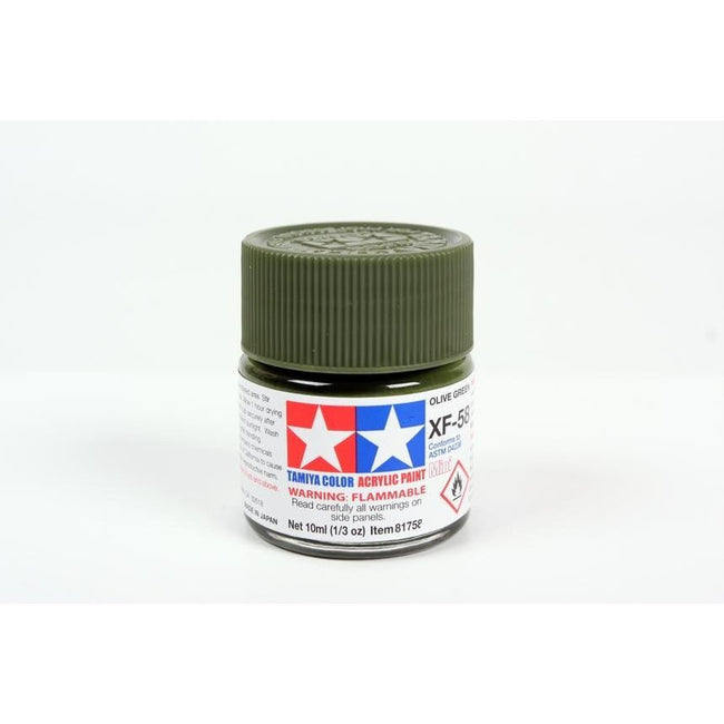Tamiya Acrylic Mini XF-58 Olive Green-Tamiya-ModelCars.com
