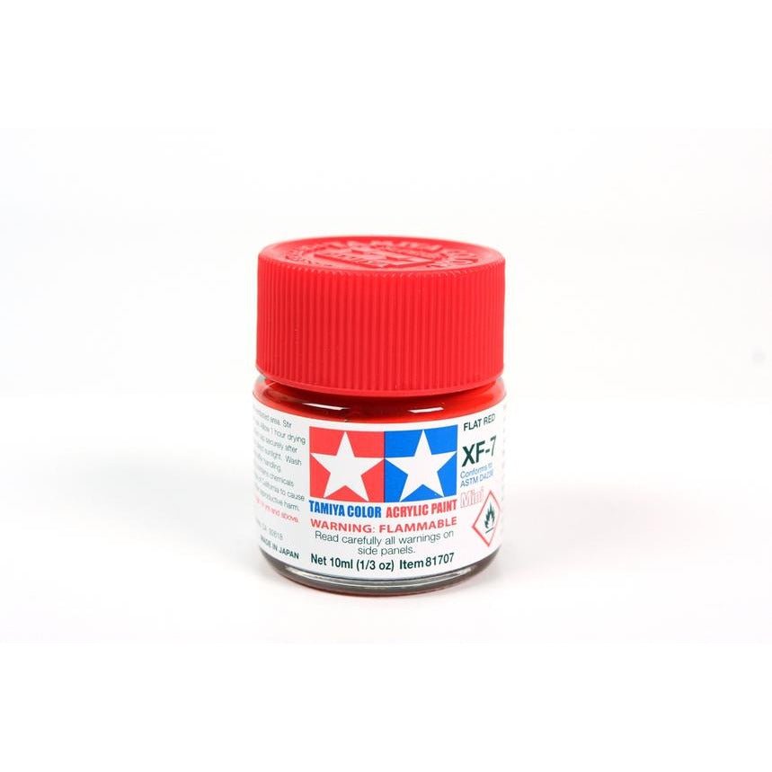 Tamiya Acrylic Mini XF - 7 Flat Red - Tamiya - ModelCars.com