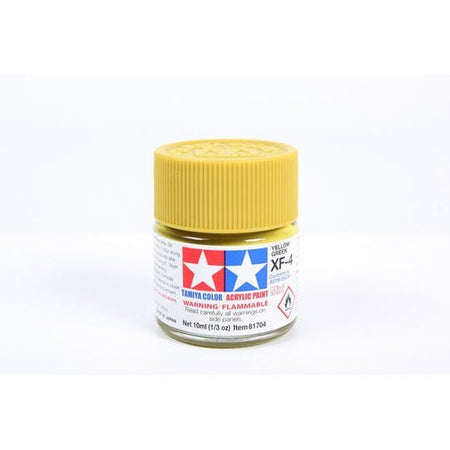 Tamiya Acrylic Mini XF4, Yellow Green 10ml Bottle-Tamiya-ModelCars.com