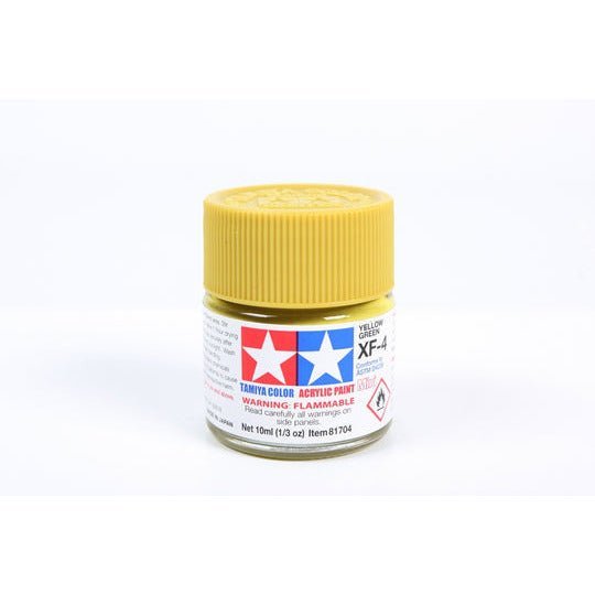 Tamiya Acrylic Mini XF4, Yellow Green 10ml Bottle-Tamiya-ModelCars.com