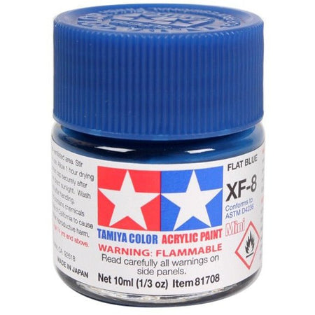 Tamiya - Flat Acrylic Mini XF - 8 Blue Paint - Tamiya - ModelCars.com