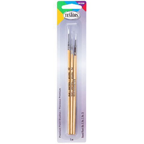 Testors 3 Piece Premium Round Brush Set - Testors - ModelCars.com