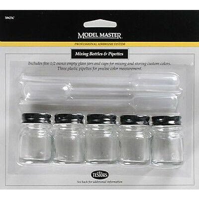 Testors 5 Glass Mixing Bottles and 3 Pipettes - Testors - ModelCars.com