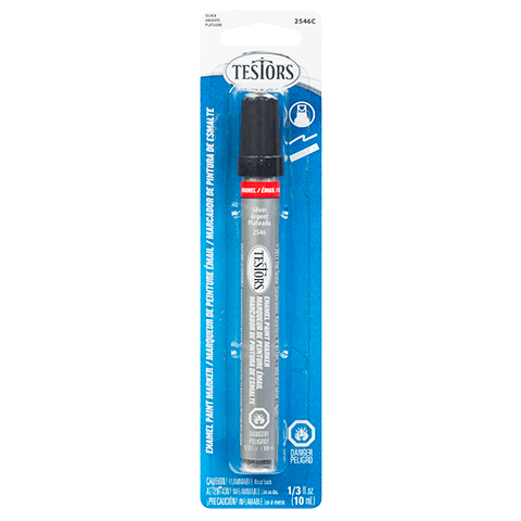 Testors Enamel Marker Silver - Metallic - Carded - Testors - ModelCars.com