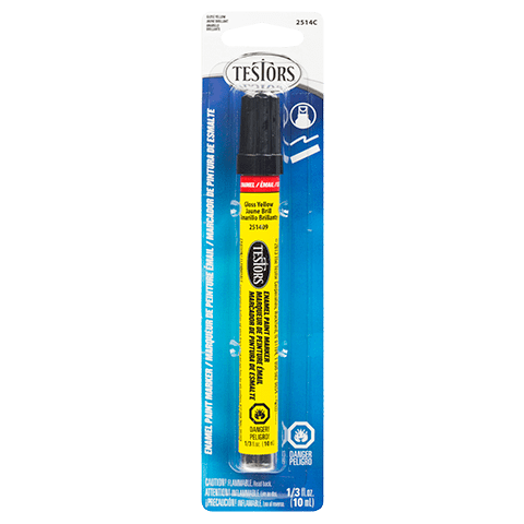 Testors Enamel Markers Yellow - Gloss - Carded-Testors-ModelCars.com