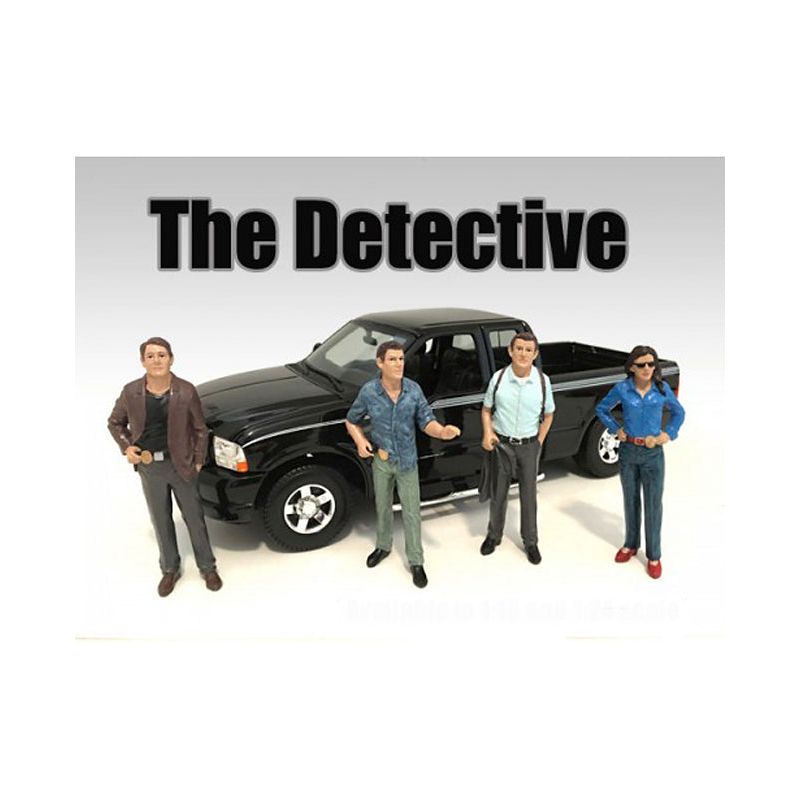 "The Detective" 4 Piece Figure Set For 1:24 Scale Models by American Diorama - American Diorama - ModelCars.com