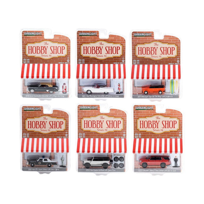 "The Hobby Shop" Set of 6 pieces Series 14 1/64 Diecast Model Cars by Greenlight-Greenlight-ModelCars.com