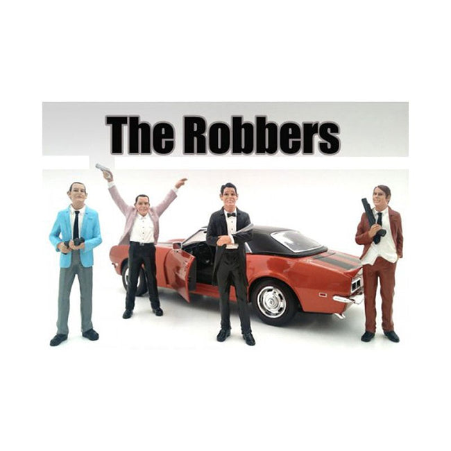 "The Robbers" 4 Piece Figure Set For 1:18 Scale Models by American Diorama - American Diorama - ModelCars.com