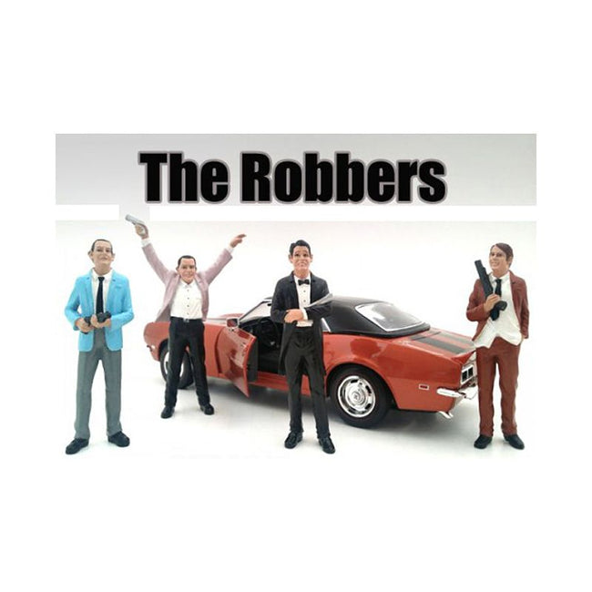 "The Robbers" 4 Piece Figure Set For 1:24 Scale Models by American Diorama - American Diorama - ModelCars.com