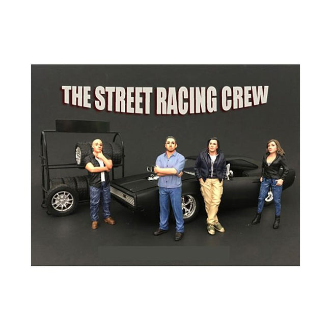 The Street Racing Crew 4 Piece Figure Set For 1:18 Scale Models by American Diorama - American Diorama - ModelCars.com