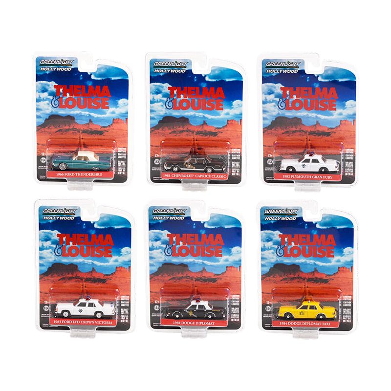 "Thelma & Louise" (1991) Movie Set of 6 pieces "Hollywood Special Edition" 1/64 Diecast Model Cars by Greenlight - Greenlight - ModelCars.com