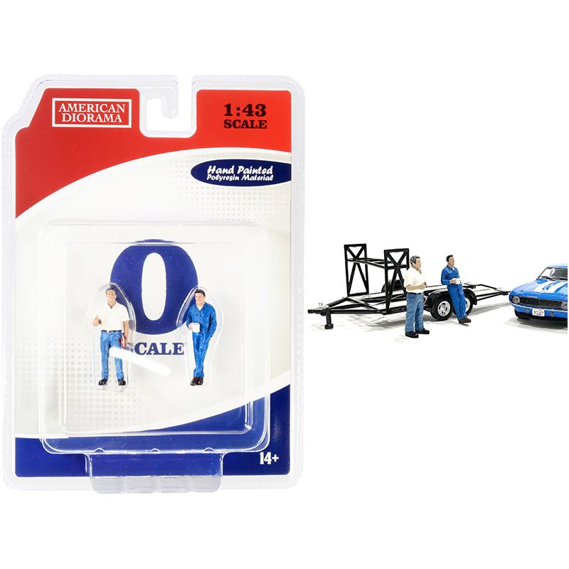 Tim and Larry Mechanics Set of 2 Figurines for 1/43 Scale Models by American Diorama - American Diorama - ModelCars.com