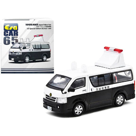 Toyota Hiace Japan Police Van White and Black "1st Special Edition" 1/64 Diecast Model Car by Era Car-Era Car-ModelCars.com