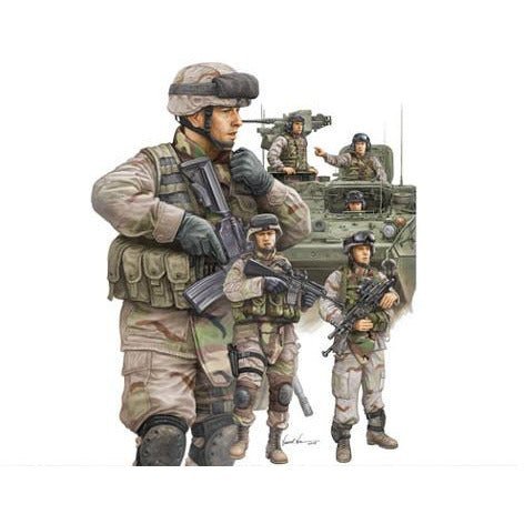 Trumpeter 1/35 Modern U.S.Army Armor Crewman & Infantry 00424-Trumpeter-ModelCars.com
