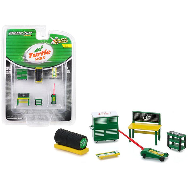 "Turtle Wax" 6 piece Shop Tools Set "Shop Tool Accessories" Series 1 1/64 by Greenlight-Greenlight-ModelCars.com