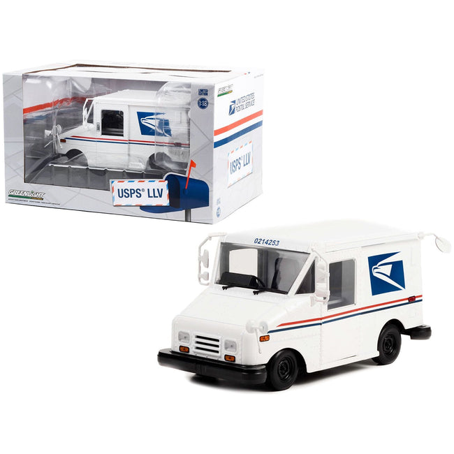 United States Postal Service (USPS) Long - Life Postal Delivery Vehicle (LLV) White 1/18 Diecast Model Car by Greenlight - Greenlight - ModelCars.com