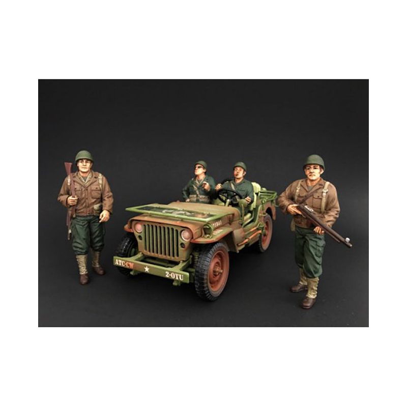 US Army WWII 4 Piece Figure Set For 1:18 Scale Models by American Diorama - American Diorama - ModelCars.com