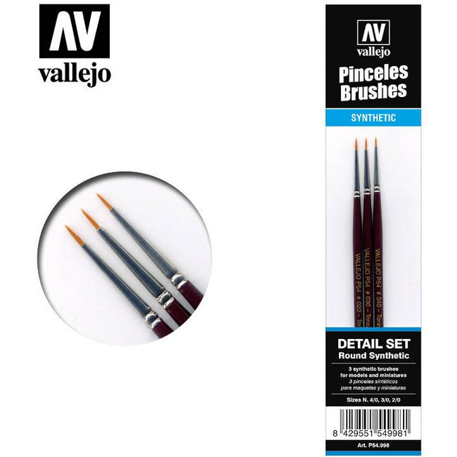 Vallejo Brushes - Detail set (Round synthetic) - Vallejo - ModelCars.com