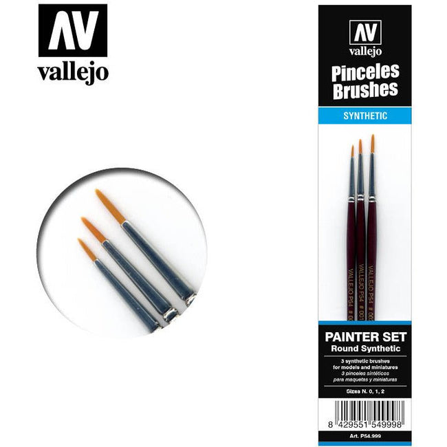 Vallejo Brushes - Painter set (Round synthetic) - Vallejo - ModelCars.com